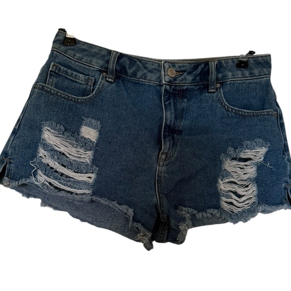 Pacsun High Rise Festival Distressed Denim Jean Shorts - Picture 1 of 5